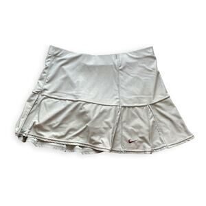 Nike Cream Mini Skirt with Logo Accent